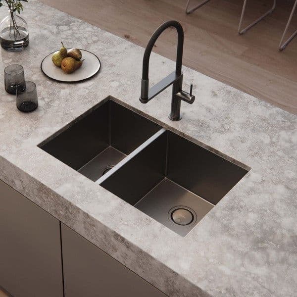 Modern kitchen with upgraded appliances and fixtures