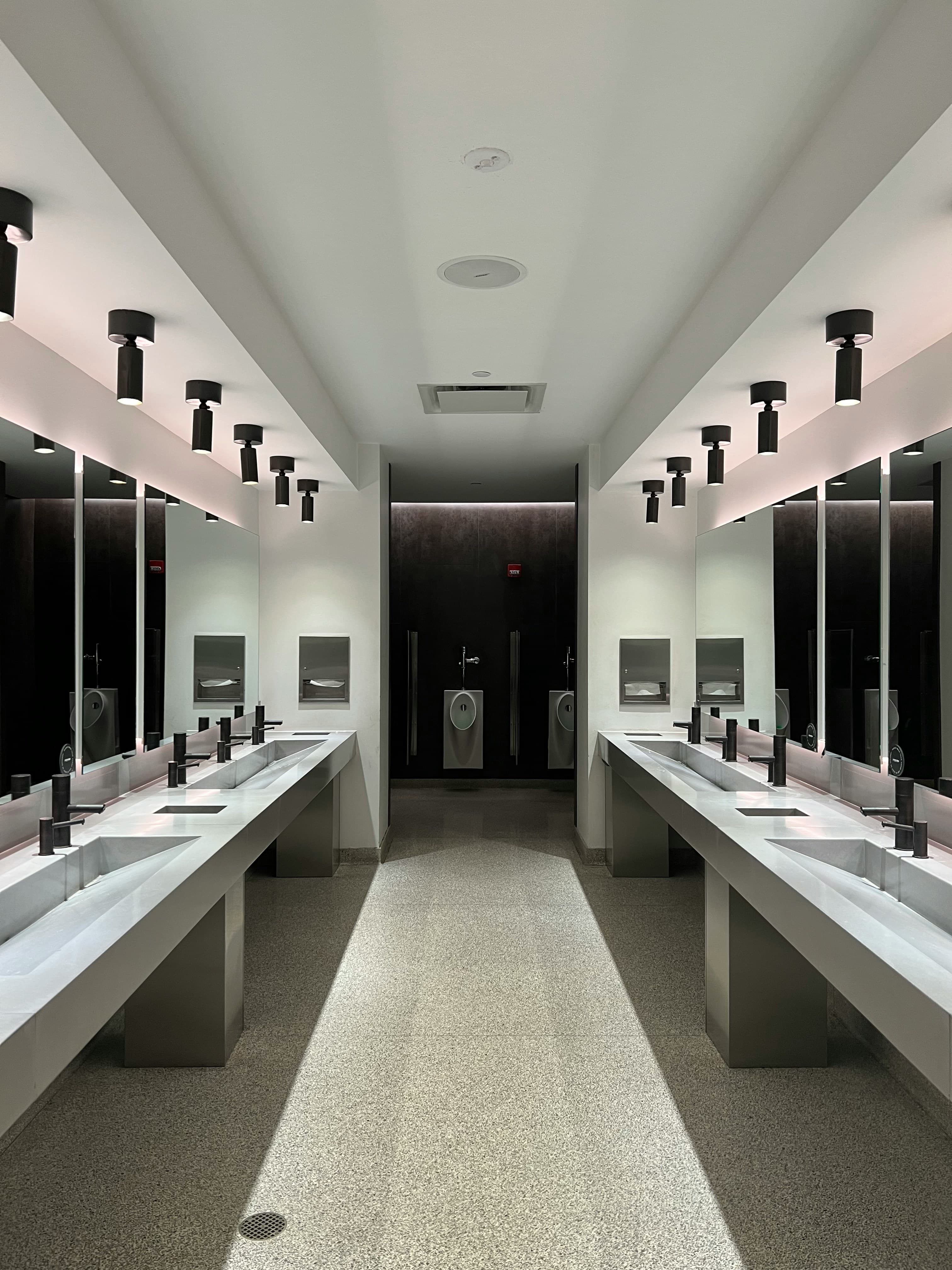 Completed commercial bathroom installation