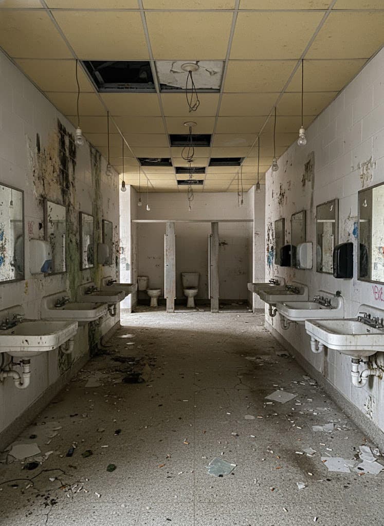 Commercial bathroom before fit-out