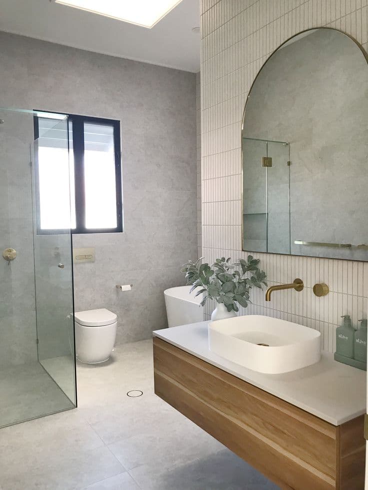 Bright coastal themed bathroom